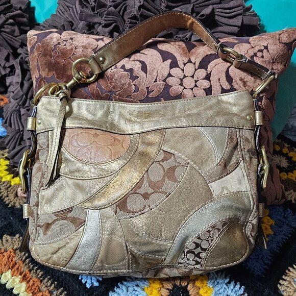 2008 Limited Edition Coach Y2k Patchwork Zoe Hobo Shoulder Bag Purse - Picture 1 of 6